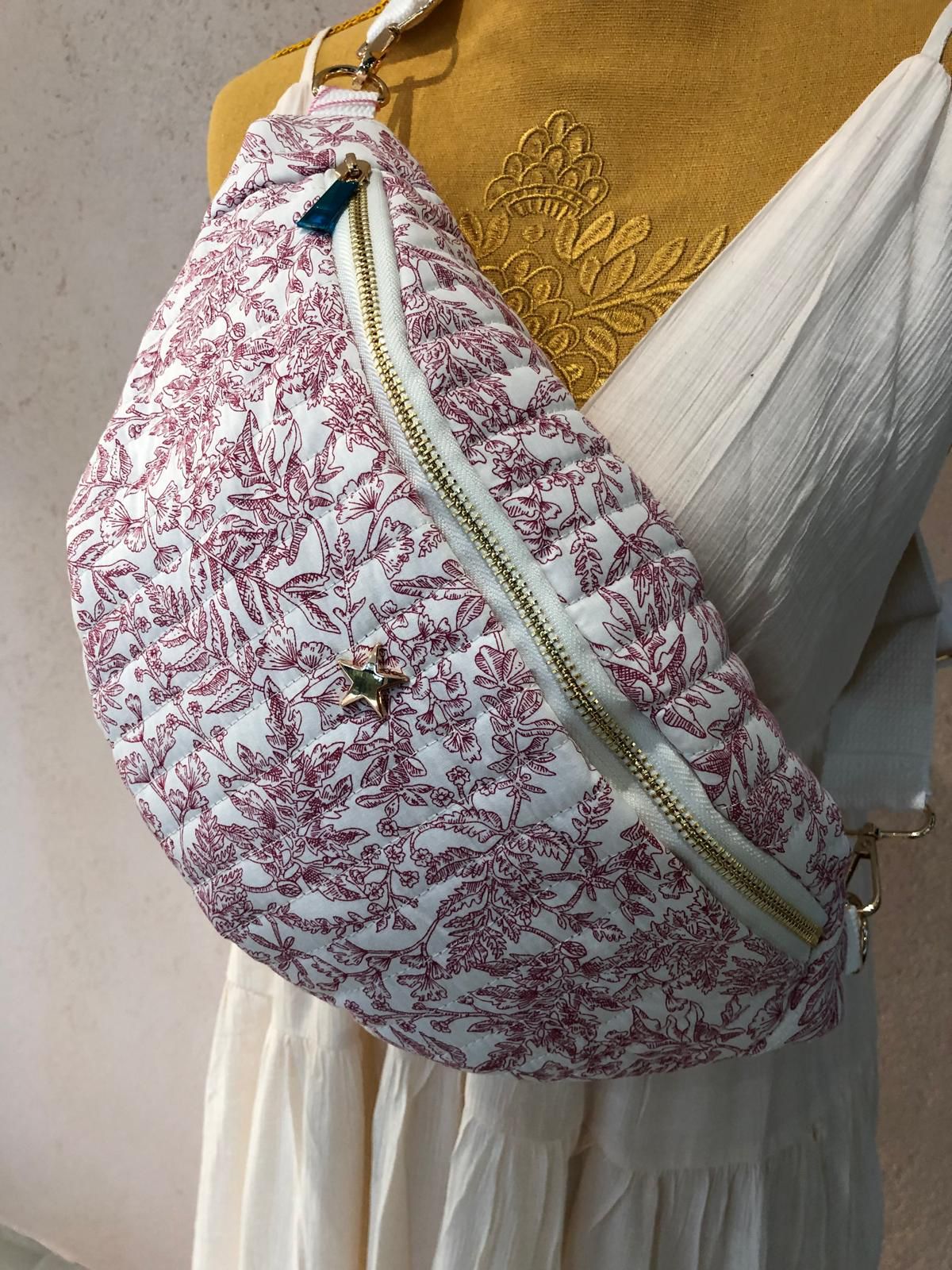 Sac banane fleurs