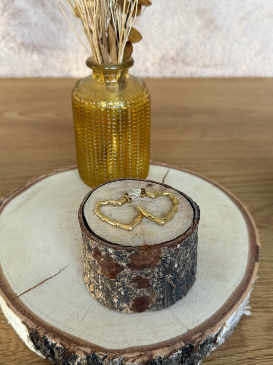 Boucles d'oreilles Coeur dorée